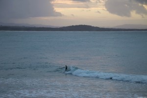 Surfer at sunset